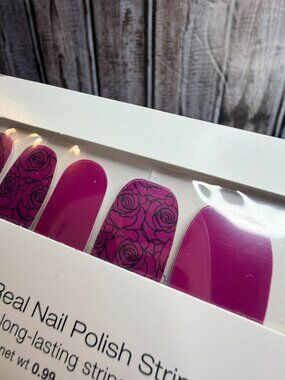 Rose Goes Color Street Nail Polish‎ Strips Retired Fuchsia Rose Nail Art